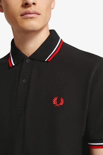 Black Fred Perry M12 Men's Polo Shirts | PH 1369NWYB